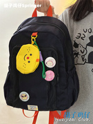书包女韩版可爱少女学生上课大容量，双肩包日系古着感出游趣味背包