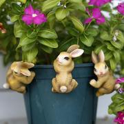 花园庭院装饰摆件可爱小兔子装饰品挂饰壁饰露台阳台布置花盆盆挂