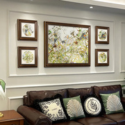 美式装饰画客厅复古小众壁画抽象艺术组合欧式花鸟卧室餐厅背景墙