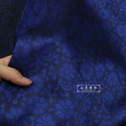 宝蓝色藏青色双面可用聚酯纤维提花布料 抗皱筋骨感西装礼服面料