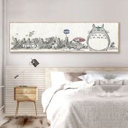 龙猫装饰画宿舍卧室海报，挂画儿童卡通床头，日漫动漫宫崎骏横版壁画