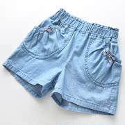 女童牛仔短裤夏季洋气薄款时髦儿童热裤纯棉高腰中大；..&r；...