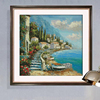 世界名画油画 地中海 风景29 小白十字绣套件  客厅卧室 精准