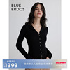 BLUE ERDOS冬季羊毛黑色翻领修身针织开衫B236D1006