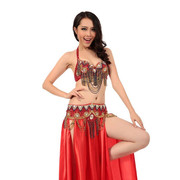 肚皮舞文胸腰封演出服套装印度舞手工绣珠舞蹈表演服东方舞演出服