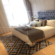 现代北欧格子地毯客厅茶几沙发，地毯卧室床边手工腈纶地毯定制