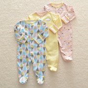 婴儿包脚连体衣纯棉春装，打底衣0-9月新生儿睡衣，初生宝宝连脚爬服