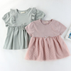 出口日本儿童甜美短袖t恤女童，娃娃衫蕾丝花边裙式半袖上衣120-140