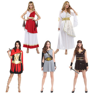 万圣节舞会服饰 cos角色扮演古希腊女神雅典娜公主自由女神衣服