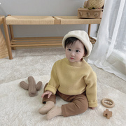 儿童毛衣韩版秋冬装女童宝宝糖果色针织衫婴儿百搭洋气毛线上衣