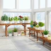 实木头花架简约现代花盆架小户型室内花架子，阳台客厅落地式置物架