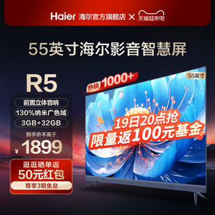 海尔55r555英寸音响一体智慧屏，4k高清家用卧室平板液晶电视机65