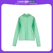 日本直邮Miette miette 高领透明上衣（绿色）服饰