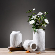 现代简约大理石纹落地陶瓷花瓶干花插花摆件，客厅北欧风格家居摆设