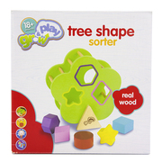 playgrowtreeshapesorter木质，树几何形状孔积木(孔积木)配对益智玩具