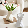 简约现代创意陶瓷花瓶水养，轻奢客厅装饰摆件，玄关餐边桌郁金香仿真