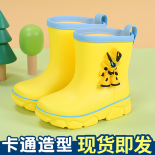 四季儿童雨鞋男女童可爱卡通雨靴防滑保暖可拆洗宝宝轻便软底胶鞋