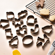 跨境不锈钢12件套饼干模具 圣诞节饼干切卡通曲奇模具