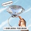 水晶超大钻戒仿真一对假钻石，求婚结婚戒指道具模型搞怪夸张送女友