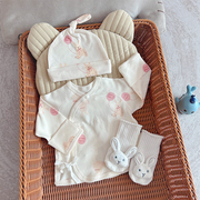 新生婴儿四季产房衣服宝宝，纯棉长袖半背衣，初生上衣和尚服春秋内衣