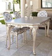 美式复古实木餐桌椅组合欧式雕花长方形吃饭桌仿古家具定制