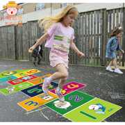 跳格子贴纸数字游戏学校幼儿园装饰布置画儿童字母跳房子地贴