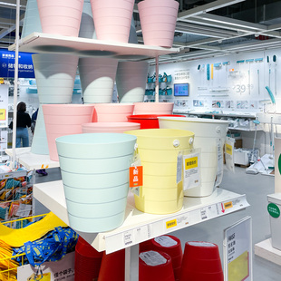 IKEA宜家芬尼斯垃圾桶垃圾筐大小号废纸筐白红粉蓝黄色家用卫生间