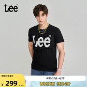 Lee商场同款经典大Logo印花圆领男款短袖T恤休闲潮流LMT0065673RX