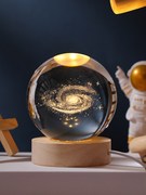 发光太阳系水晶球桌面摆件创意玻璃球装饰品小夜灯情人节生日礼物