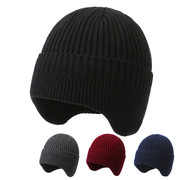 冬天帽子男女毛线护耳帽骑车防风帽，户外保暖秋冬季弹力滑雪针织帽