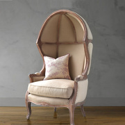 蛋壳椅鸟笼椅工业风法式雕花椅，进口亚麻设计师款，宫廷椅公主椅定制