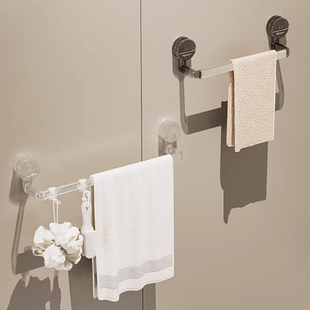 吸盘毛巾架卫生间免打孔置物架浴室浴巾挂钩洗手池壁挂墙上毛巾杆
