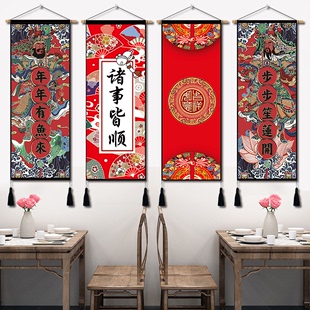 中式古典布艺挂画挂帘ins挂布背景，布卧室(布卧室，)客厅挂毯墙布壁毯装饰画