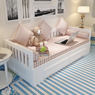 实木沙发床客厅，可折叠多功能坐卧两用单人1.2m小户型，1.5双人1.8米