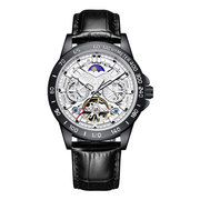 瑞士品牌全自动机械，男表商务男士手表，精钢皮带钢带夜光国产腕表