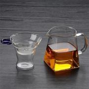 耐热加厚玻璃公道杯泡茶分，茶器茶漏茶海套装功夫茶具大号公杯