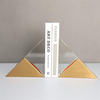 欧式三角形水晶金属书档摆件样板房办公室卧室书房客厅工艺品摆设