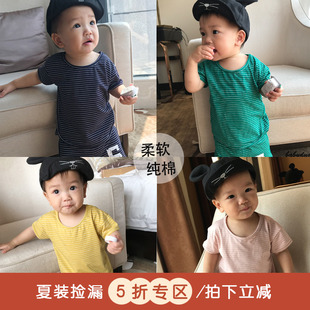 宝宝t恤短袖男0-1岁女婴儿，衣服纯棉半袖夏季儿童装，薄款上衣3夏装2