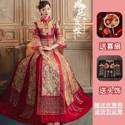 金色秀禾服红色新娘中式敬酒服2023年中国风婚纱秋冬女