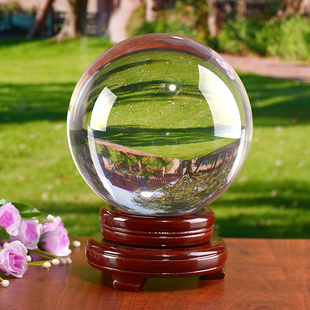 水晶球摆件透明白圆球玻璃，客厅办公桌玄关，家居装饰品拍照摄影道具