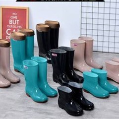 橡胶秋夏款家用雨靴防滑底加厚F雨鞋女高筒时尚款男款套靴防