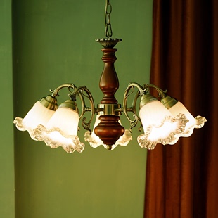美式复古vintage法式玻璃，客厅吸顶灯卧室，餐厅欧式中古实木吊灯具