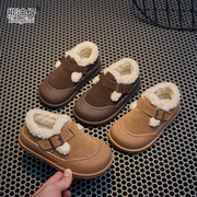 童鞋雪地靴女童棉鞋，2023冬季儿童勃肯鞋加绒保暖毛毛鞋男童鞋
