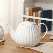 欧式描金陶瓷咖啡壶，奶壶糖罐套装骨瓷咖啡具，套装下午茶茶壶茶具