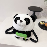 仿真动物熊猫毛绒卡通玩具，背包小孩儿童书包可爱双肩毛绒玩具书包
