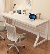 双人电脑桌台式书桌学生，家用学习桌小户型，卧室简约现代白色办公桌