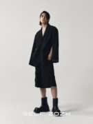 SELF ZOZX SS23 黑色镂空西装外套男女同款宽松廓形休闲西服上衣
