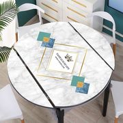 折叠圆桌桌垫椭圆形餐桌，垫防水防油耐高温软玻璃，pvc现代简约免洗