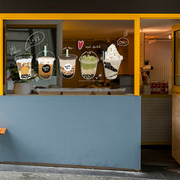 奶茶店玻璃门贴纸自粘创意橱窗饮料海报欢迎光临墙壁装饰贴画定制