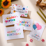 10张生日贺卡创意可爱卡通儿童，生日祝福手写留言礼物小卡片送客户